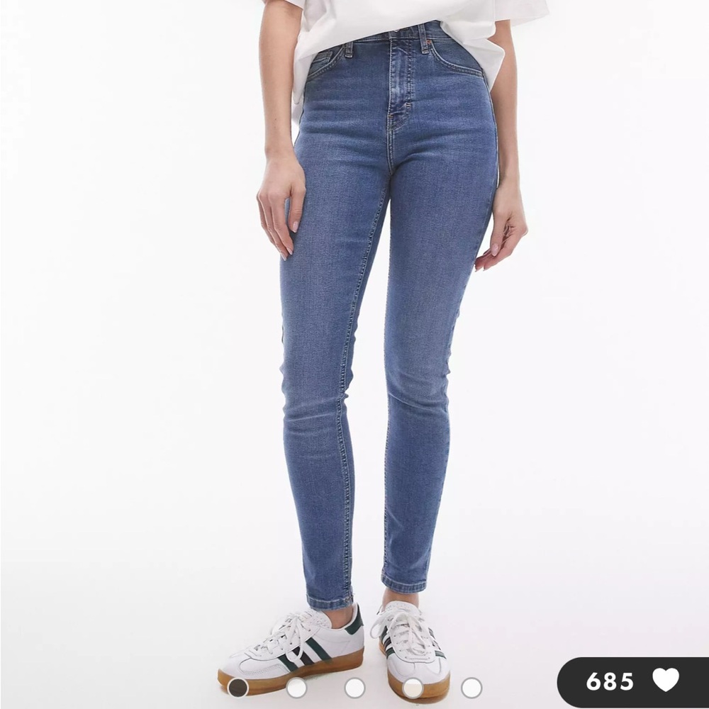 NWT Top Shop Jamie Skinny Blue Denim Jeans Size 2 (W25, L30)